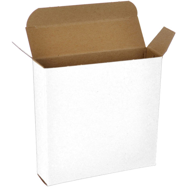 4 1/4 x 1 1/4 x 4 1/4白色24 pt 1纸板折叠纸盒500 /