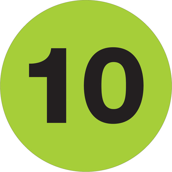 1“圆圈——“10”(荧光绿色)标签数量500 /卷